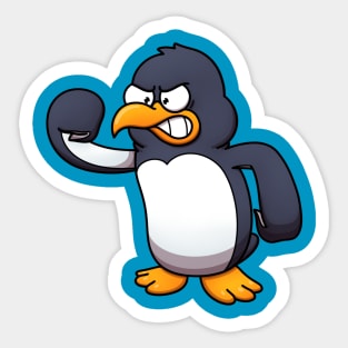 Mad Cartoon Penguin Sticker